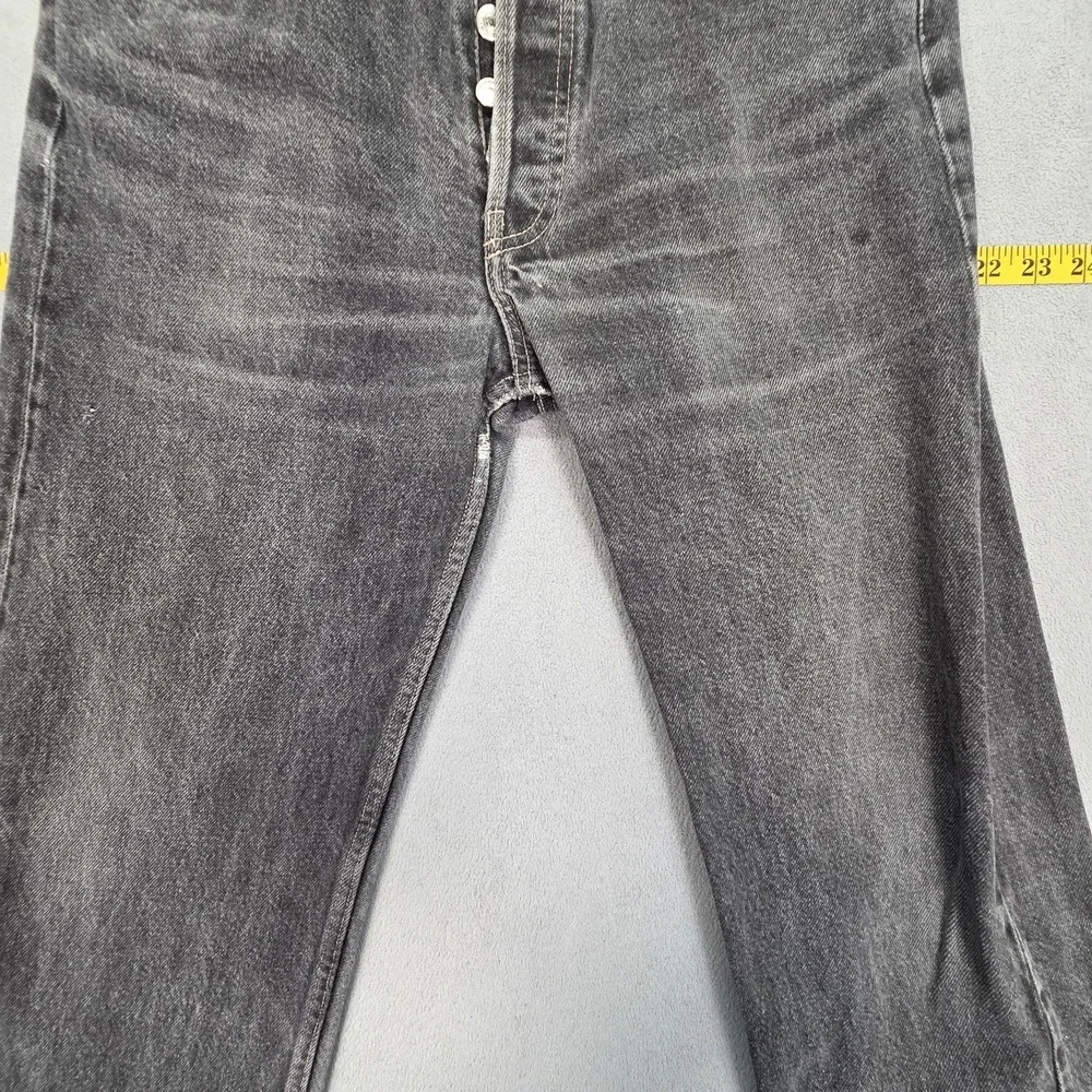 Levis‎ 501 Jeans Mens Gray Charcoal Straight Button Fly Distressed Fits 30x28